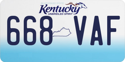 KY license plate 668VAF