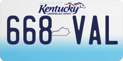 KY license plate 668VAL