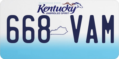 KY license plate 668VAM