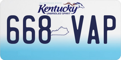 KY license plate 668VAP