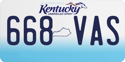 KY license plate 668VAS