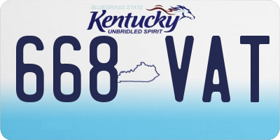 KY license plate 668VAT