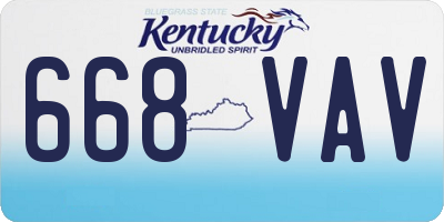 KY license plate 668VAV