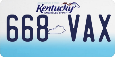 KY license plate 668VAX