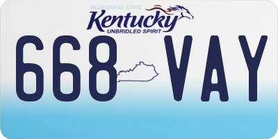KY license plate 668VAY