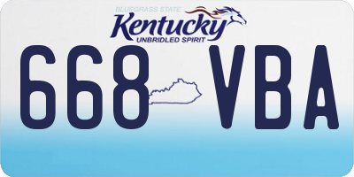 KY license plate 668VBA