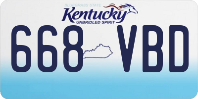KY license plate 668VBD