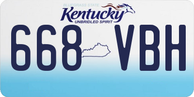 KY license plate 668VBH