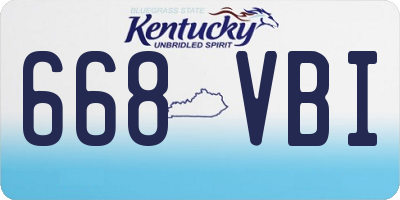 KY license plate 668VBI