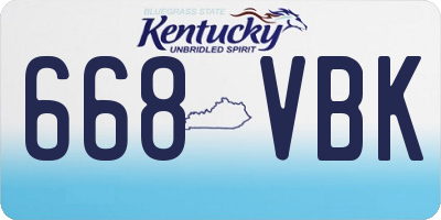 KY license plate 668VBK
