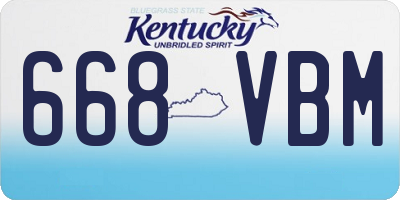 KY license plate 668VBM