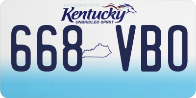 KY license plate 668VBO