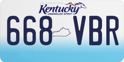 KY license plate 668VBR