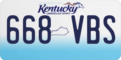 KY license plate 668VBS