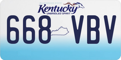 KY license plate 668VBV
