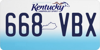 KY license plate 668VBX