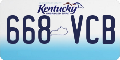 KY license plate 668VCB