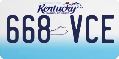 KY license plate 668VCE