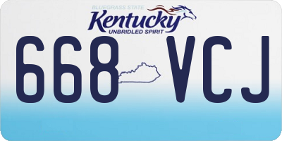 KY license plate 668VCJ