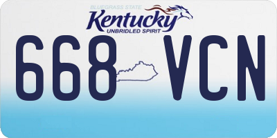 KY license plate 668VCN