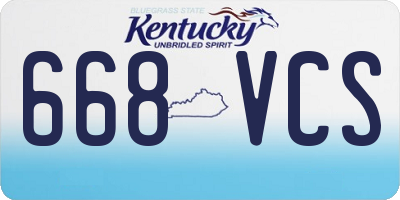 KY license plate 668VCS
