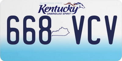 KY license plate 668VCV