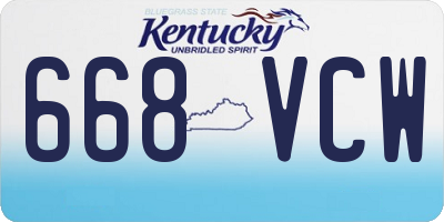 KY license plate 668VCW