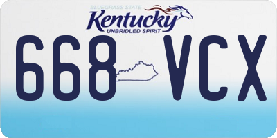 KY license plate 668VCX