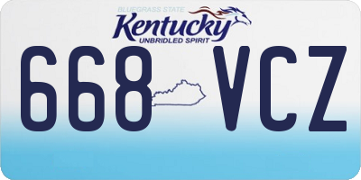 KY license plate 668VCZ