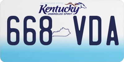 KY license plate 668VDA