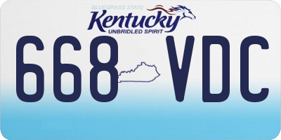 KY license plate 668VDC