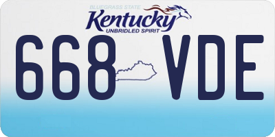 KY license plate 668VDE
