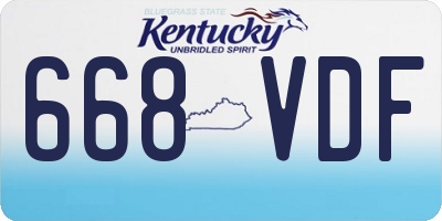 KY license plate 668VDF