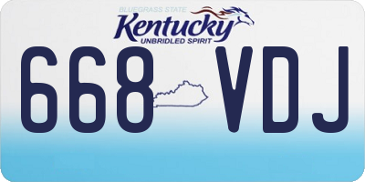 KY license plate 668VDJ