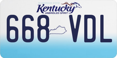 KY license plate 668VDL