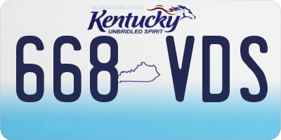 KY license plate 668VDS