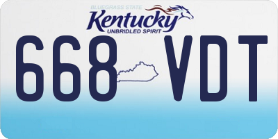 KY license plate 668VDT