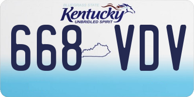 KY license plate 668VDV