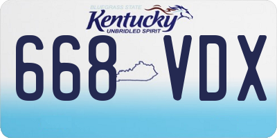 KY license plate 668VDX