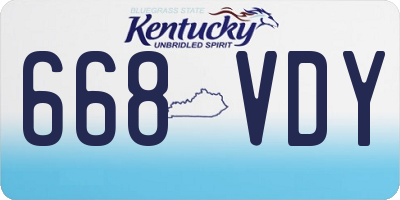 KY license plate 668VDY