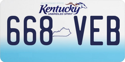 KY license plate 668VEB