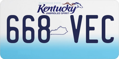 KY license plate 668VEC