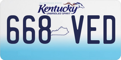 KY license plate 668VED