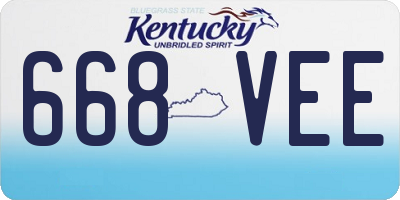 KY license plate 668VEE