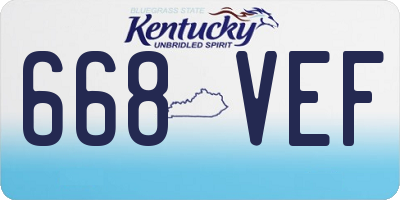 KY license plate 668VEF