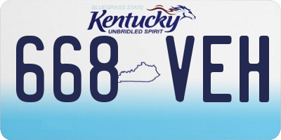 KY license plate 668VEH