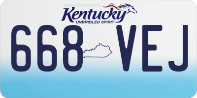 KY license plate 668VEJ