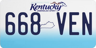 KY license plate 668VEN