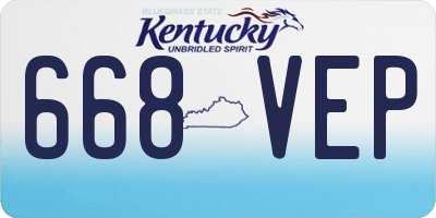 KY license plate 668VEP
