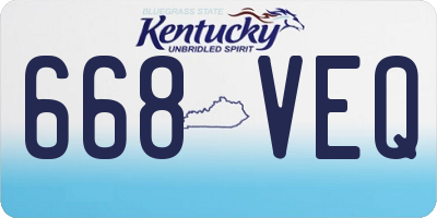 KY license plate 668VEQ